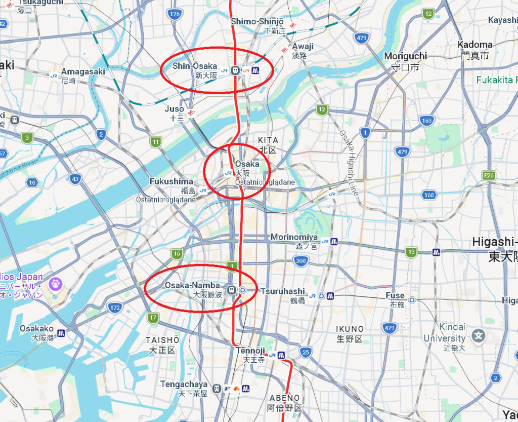 Osaka Mapa Połączeń Kolejowych